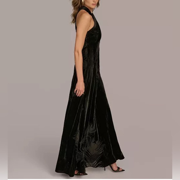 chinese dress ladies 1990s Donna Karan Black Cashmere Silk Evening Dress And Cardigan Small   Modig
